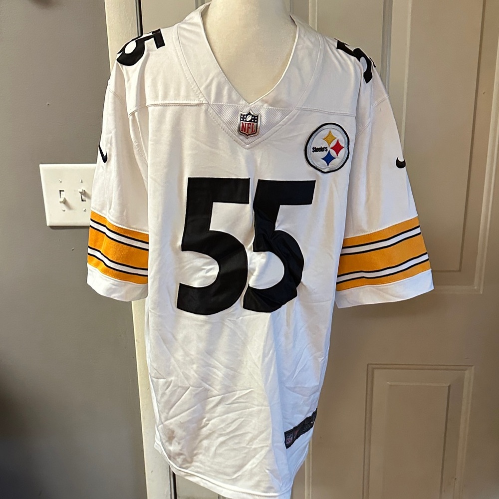 Nike Devin Bush Pittsburgh Steelers White and Black Jersey